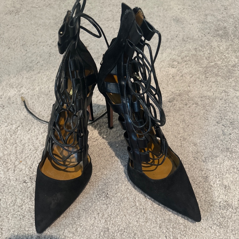 Aquazzura lace up pumps